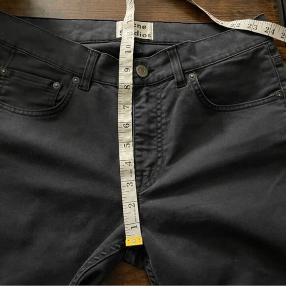 Acne Studios black medium rise raw hem ankle length jeans size 32 stretch - Picture 7 of 10
